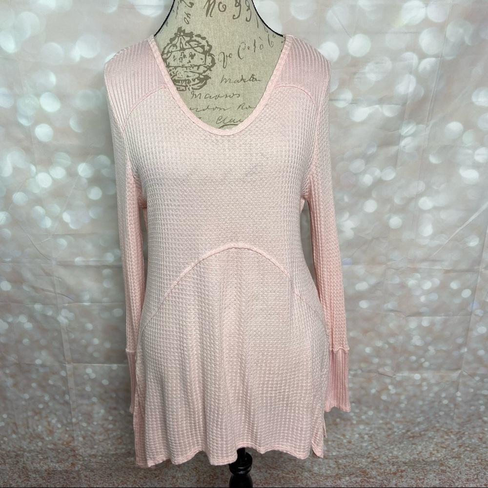 𝅺ABSOLUTELY Famous Waffle Knit Top Peach Large